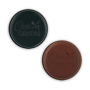 MI8056          - Vintage Leather Round Coaster                                         